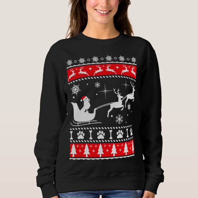 jul Pudel Sleigh T Shirt (Framsida)