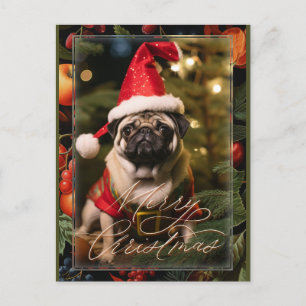 Jul Pug Elf Helg Vykort