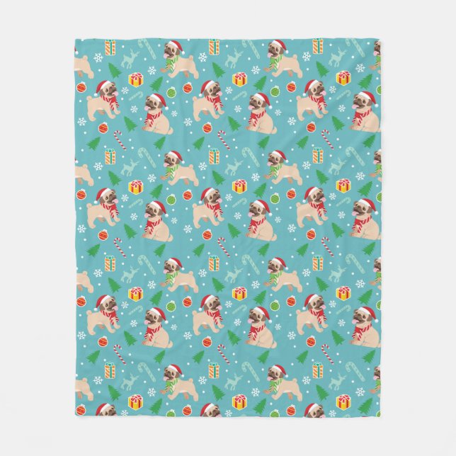 Jul Pug Fleece Blanket (Framsidan)