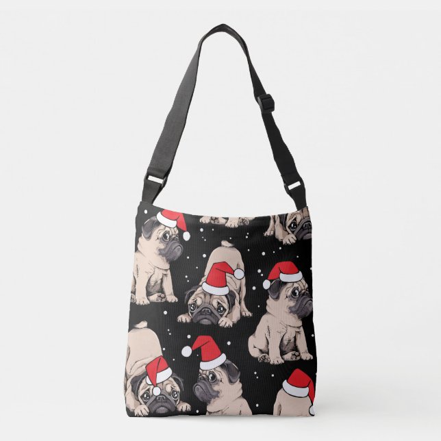 Jul Pug Hund Gift Tote Bag Axelväska (Framsida)