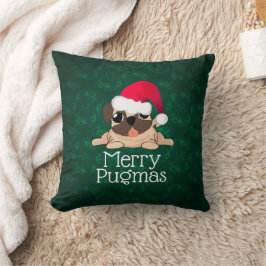 Jul Pug Hund Kudd 16" x 16" Kudde
