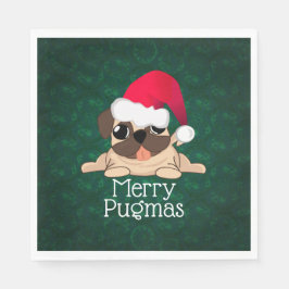 Jul Pug Hund Luncheon Pappra Napkins Pappersservett