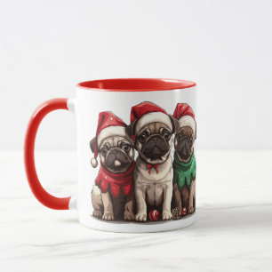 Jul Pug Hundar Mugg