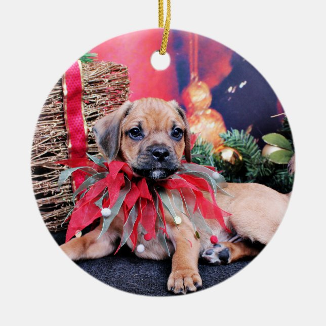 Jul - Puggle - Gus Julgransprydnad Keramik (Framsidan)
