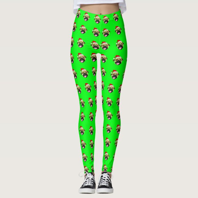 Jul Puggleder Gröna Leggings (Framsida)