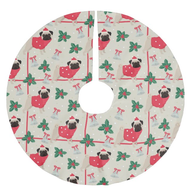 Jul Pugs Julgransmatta Borstad Polyester (Framsidan)