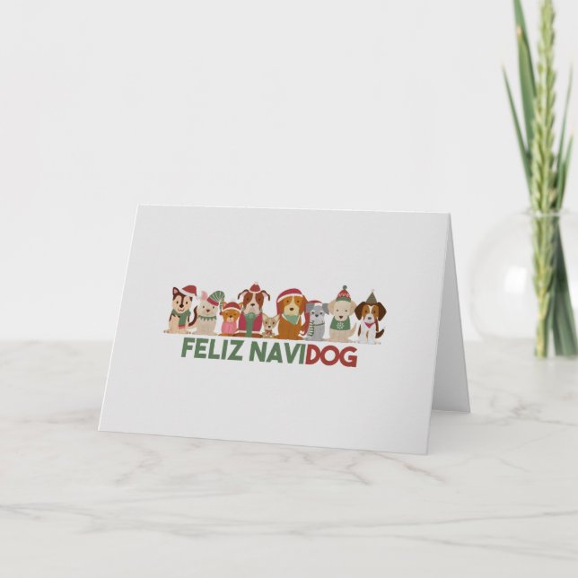 Jul Pun: Feliz Navidog Kort (Framsida)