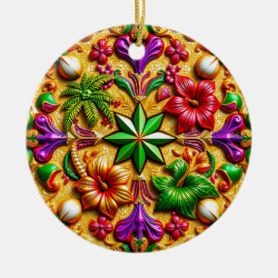 JUL Purple Gul Röd Grön 3D Julgransprydnad Keramik
