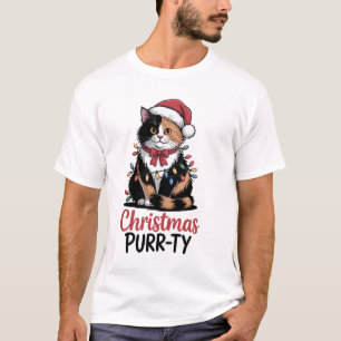 Jul Purr-fest Katt insvept i jul Xmas  T Shirt
