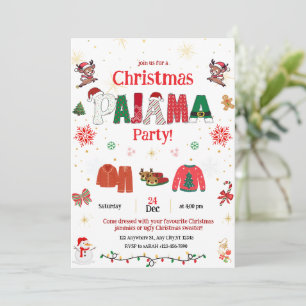 jul pyjamas party inbjudan för barn