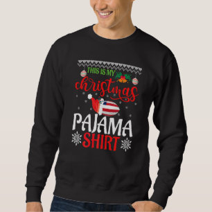 Jul Pyjamas Santa Hatt Amerikansk USA sport foo Lång Ärmad Tröja