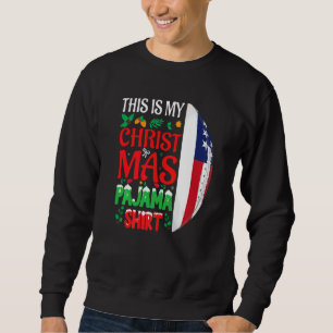 Jul Pyjamas Santa Hatt USA Amerikansk Fotboll S Lång Ärmad Tröja