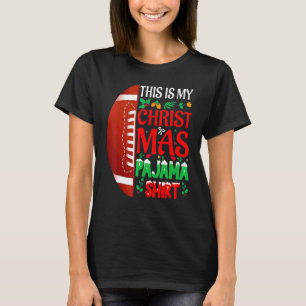 Jul Pyjamas Santa Hatt USA Amerikansk Fotboll S T Shirt