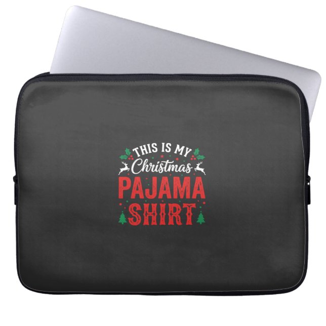 Jul Pyjamas Skjorta Rolig Högtid Laptop Fodral (Framsidan)