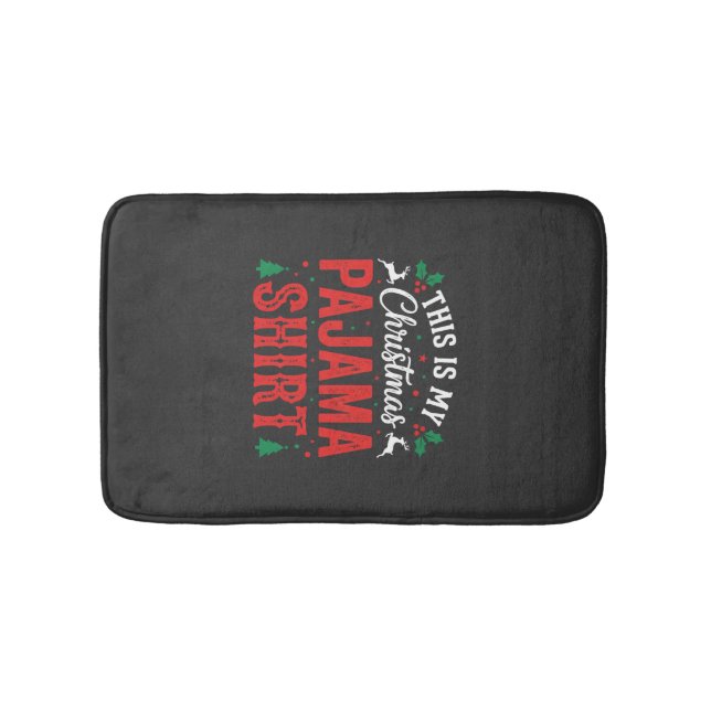Jul Pyjamaskjorta Rolig Högtid Badrumsmatta (Framsidan)