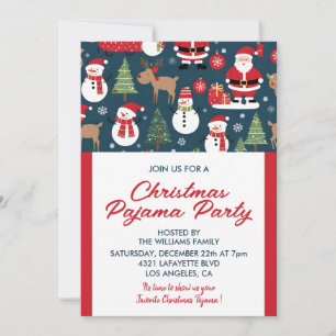 Jul Pyjamasparty Sömnträd Snöman Inbjudningar