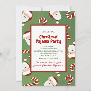 Jul Pyjamasparty Söt Tomte Strösocker Inbjudningar