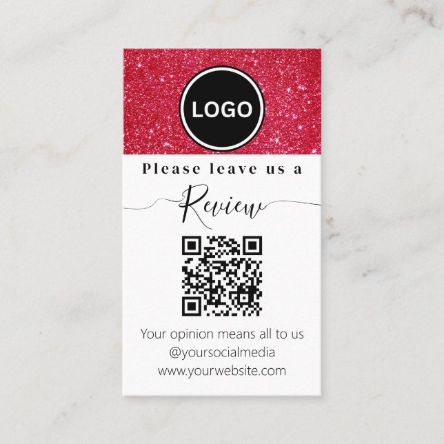 Jul QR-kod | Lämna en recension Visitkort (Framsida)