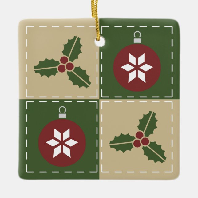 Jul Quilt Ceramic Ornament (Framsida)