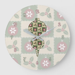 Jul Quilt Clock Stor Klocka