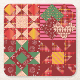 Jul Quilt Squares Underlägg Papper Kvadrat