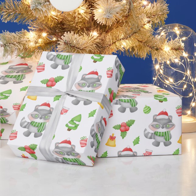 Jul Raccoon, Berries, Presenter Presentpapper (Helgdagar)