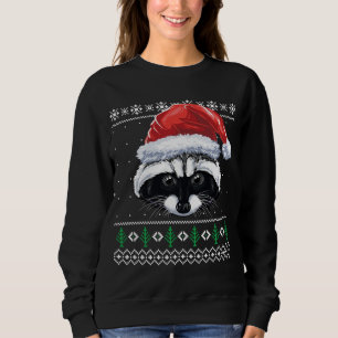 Jul Raccoon Funny Santa Raccoon Julafton Ugly Sw T Shirt