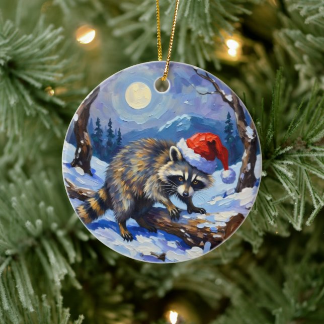 Jul Raccoon Julgransprydnad Keramik (Träd)