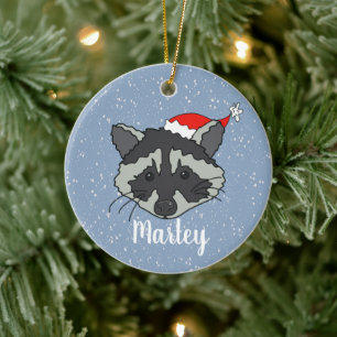 Jul Raccoon Julgransprydnad Keramik
