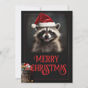 Jul Raccoon Julkort