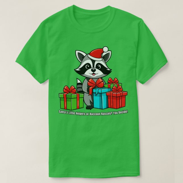 Jul Raccoon Santas Little Helpers eller Raccoon T Shirt (Design framsida)