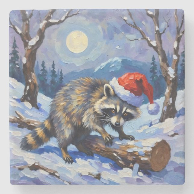 Jul Raccoon Stenunderlägg (Framsidan)