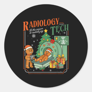 Jul Radiologi Tech Rolig Gingerbread Man Rad Runt Klistermärke