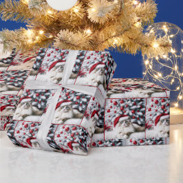 Jul Ragdoll Cat i Santa Hat Presentpapper