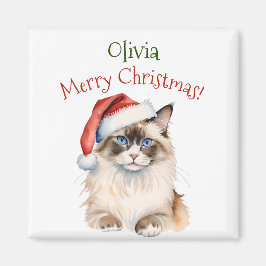 Jul Ragdoll cat Watercolor Magnet