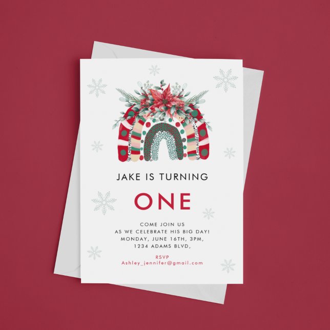 Jul Rainbow Barns födelsedag Party Inbjudningar (Skapare uppladdad)