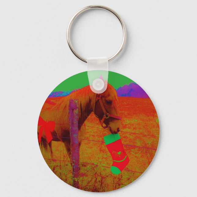 Jul Rainbow Horse Nyckelring (Framsida)