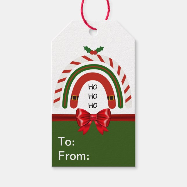 Jul Rainbow Låt det snöa Presentetikett (Framsidan)