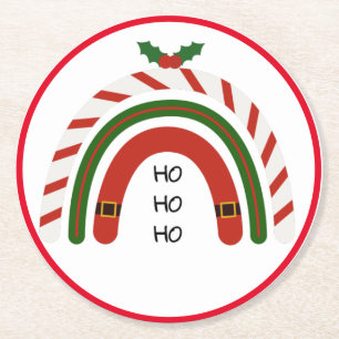 Jul Rainbow Låt det snöa Underlägg Papper Rund