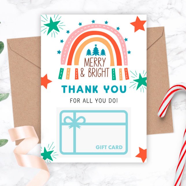 Jul Rainbow Tack Gift Card Holder Inbjudningar (Skapare uppladdad)