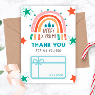 Jul Rainbow Tack Gift Card Holder Vykort