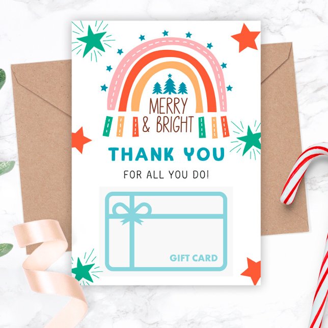 Jul Rainbow Tack Gift Card Holder Vykort (Skapare uppladdad)