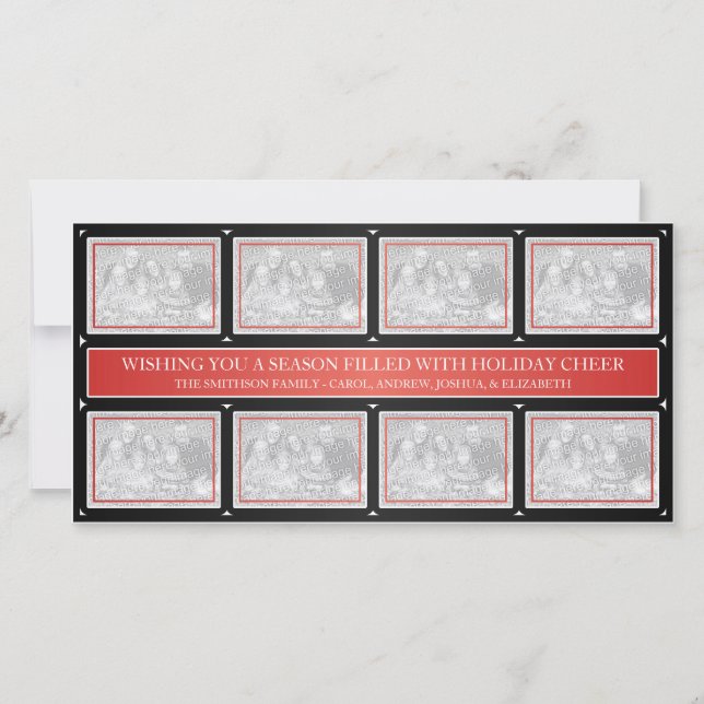Jul Ram Collage Red Black Julkort (Framsida)
