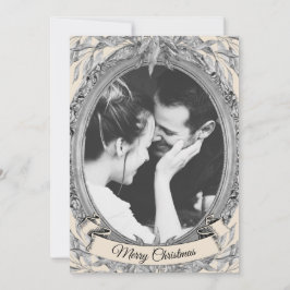 Jul Ram för Foto med Silverbladskrans Julkort