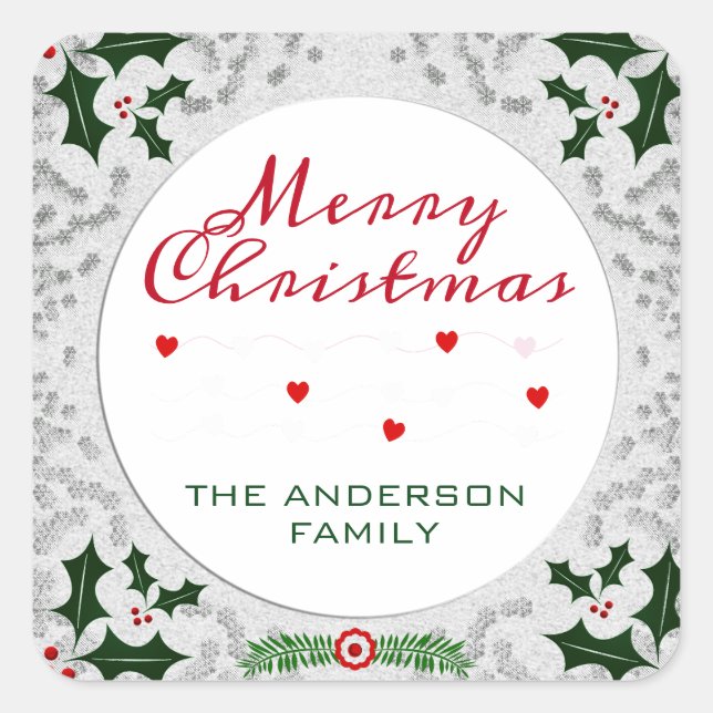 Jul Ram Fyrkantigt Klistermärke (Framsida)