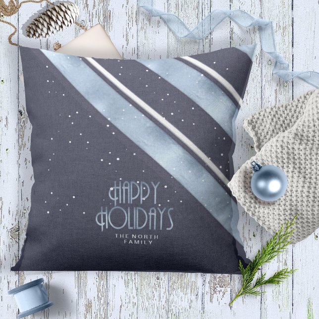 Jul Rand Blue/White ID862 Kudde (Skapare uppladdad)