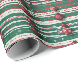 Jul-Rand med prydnadsföremål och Helgdag Doodles Presentpapper