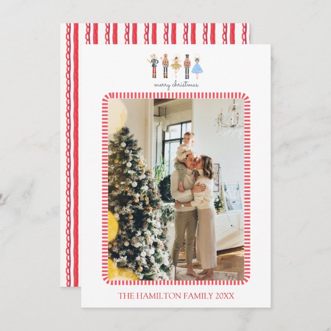 Jul Rand Nutcracker Photo Julkort (Fram/baksida)