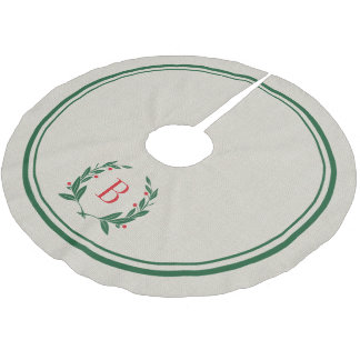 Jul Rand och andedräkt Monogram Träd Skirt Julgransmatta Borstad Polyester