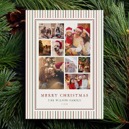 Jul Rand Photo Collage Helgdag Card Julkort